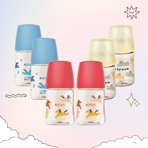 ขวดนมเด็ก Gen3 PPSU โมยูม ALL IN ONE ขนาด 170ML (คละลาย) 1 เซ็ต 6ลาย 6ขวด พร้อมจุก stage 1 สำหรับ 0-3 เดือน