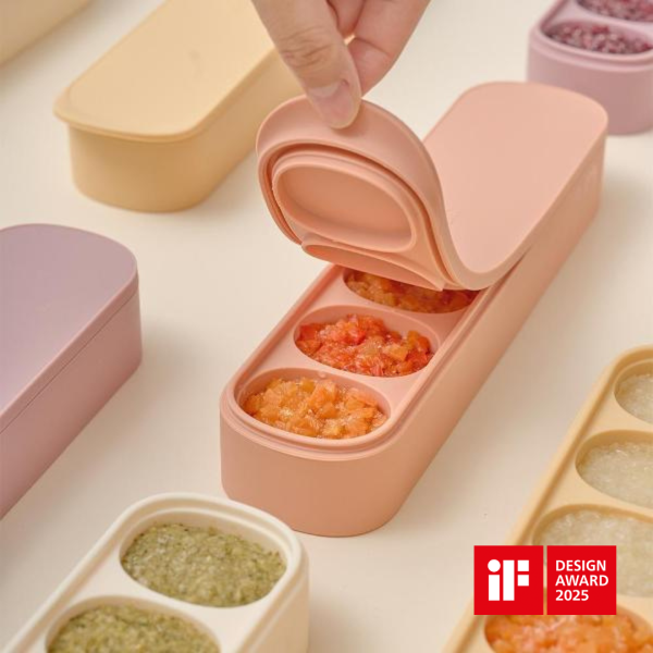ซิลิโคนใส่อาหารรูปไข่ Double – Sealed Silicone Multi Cube สี โอ๊ต