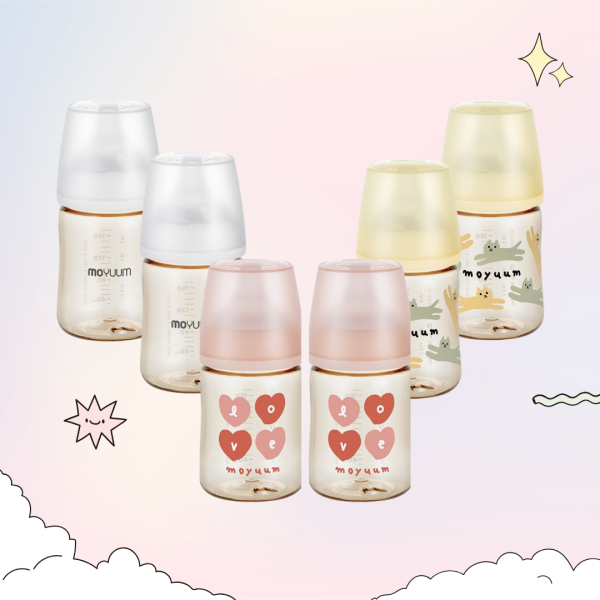 ขวดนมเด็ก Gen3 PPSU โมยูม ALL IN ONE ขนาด 170ML (คละลาย) 1 เซ็ต 6ลาย 6ขวด พร้อมจุก stage 1 สำหรับ 0-3 เดือน