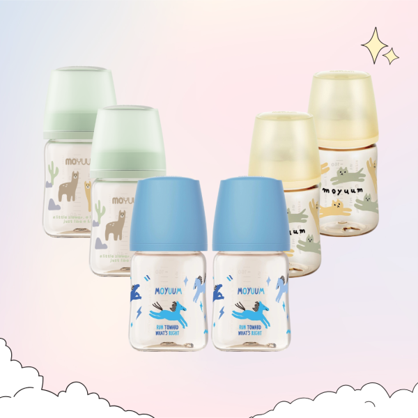 ขวดนมเด็ก Gen3 PPSU โมยูม ALL IN ONE ขนาด 170ML (คละลาย) 1 เซ็ต 6ลาย 6ขวด พร้อมจุก stage 1 สำหรับ 0-3 เดือน