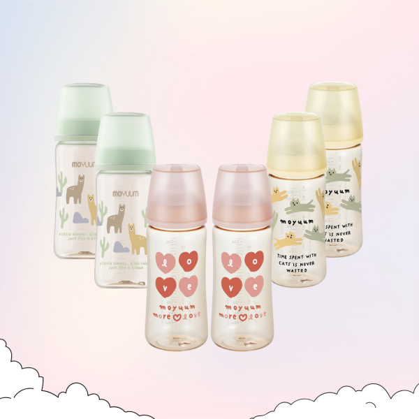 ขวดนมเด็ก Gen 3 PPSU โมยูม ALL IN ONE ขนาด 270ML (คละลาย) 1 เซ็ต 6ลาย 6ขวด พร้อมจุก stage 2 สำหรับ 3-6 เดือน