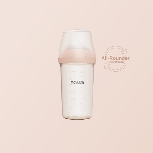 ขวดนมเด็ก PPSU ALL IN ONE ขนาด 250ML (ไม่มีลาย) พร้อมจุก stage 2 สำหรับ 3-6 เดือน