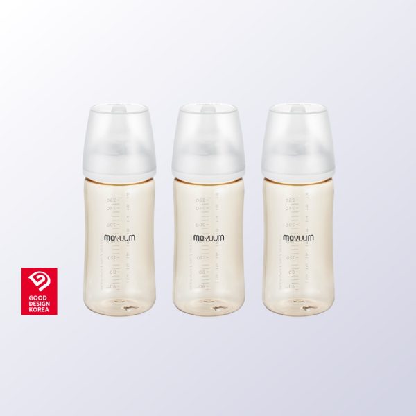 Gen3 ขวดนมเด็ก Premium PPSU โมยูม ALL IN ONE ขนาด 270ML (ลาย Basic) พร้อมจุก Stage2 สำหรับ 3-6 เดือน เซ็ต 3 ชิ้น