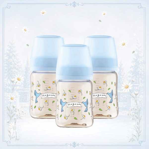 Gen3 ขวดนมเด็ก Premium PPSU โมยูม ALL IN ONE ขนาด 170ML (ลาย Blooming) พร้อมจุก Stage1 สำหรับ 0-3 เดือน (เซ็ท 3 ขวด)