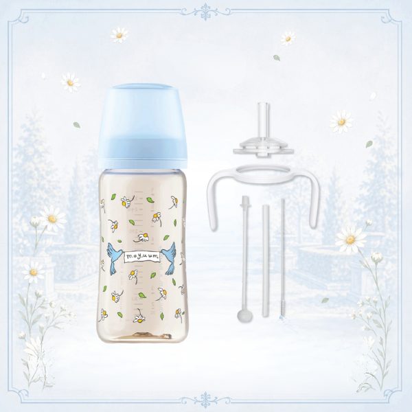 Gen3 ขวดนมเด็ก+มือจับ Premium PPSU โมยูม ALL IN ONE ขนาด 270ML (ลาย Blooming) พร้อมจุก Stage2 สำหรับ 3-6 เดือน