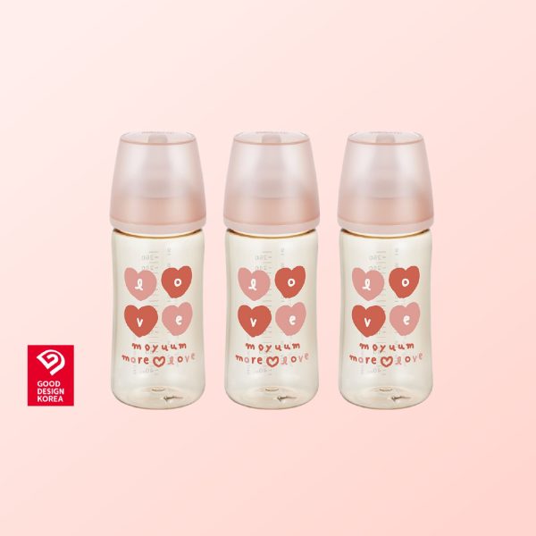 Gen3 ขวดนมเด็ก Premium PPSU โมยูม ALL IN ONE ขนาด 270ML (ลาย More Love) พร้อมจุก Stage2 สำหรับ 3-6 เดือน เซ็ต 3 ชิ้น