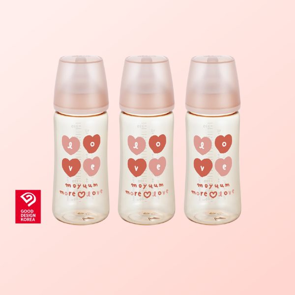 Gen3 ขวดนมเด็ก Premium PPSU โมยูม ALL IN ONE ขนาด 330ML (ลาย More Love) พร้อมจุก Stage3 สำหรับ 6-8 เดือน เซ็ต 3 ชิ้น