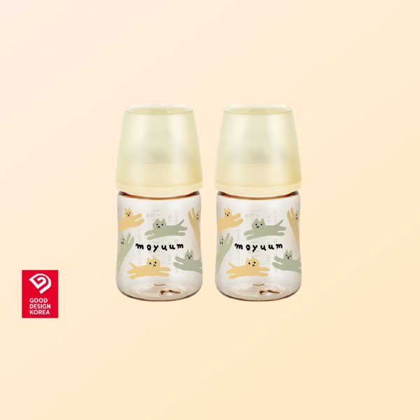 Gen3 ขวดนมเด็ก Premium PPSU โมยูม ALL IN ONE ขนาด 170ML (ลาย With Cat) พร้อมจุก Stage1 สำหรับ 0-3 เดือน เซ็ต 2 ชิ้น