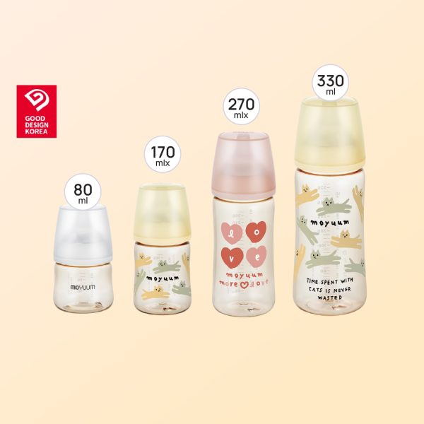 Gen3 ขวดนมเด็ก Premium PPSU โมยูม ALL IN ONE 1 เซ็ต 4 ขวด 4 ขนาด แบบคละลาย  พร้อมจุก สำหรับ 0-8 เดือน