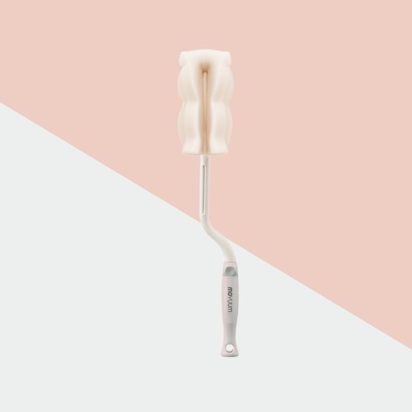 แปรงฟองน้ำล้างขวดนม Dual Sponge Bottle Brush สี Snow White