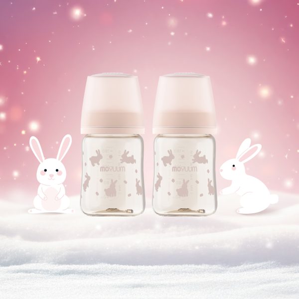 Gen3 ขวดนมเด็ก Premium PPSU โมยูม ALL IN ONE ขนาด 170ML (ลาย Snow Rabbit) พร้อมจุก Stage1 สำหรับ 0-3 เดือน เซ็ต 2 ชิ้น