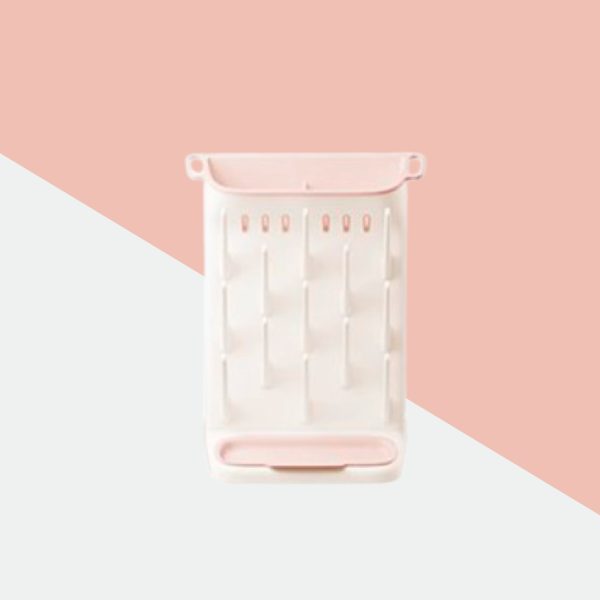 ชั้นวางขวดนมแบบตั้ง Standing Drying Rack ตากขวดนมพร้อมกันได้ถึง 13 ขวด สี Peach Pink