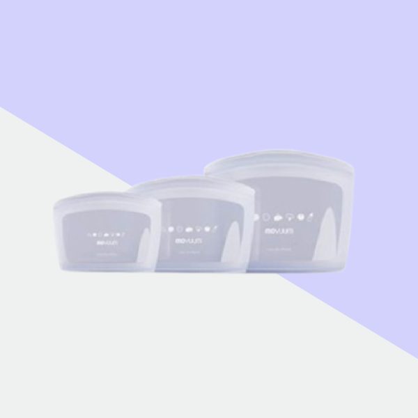 Moyuum ถุงซิปซิลิโคนตั้งได้ Standing Silicone Zipper Bag (เซ็ต 3 ชิ้น) สี Blue