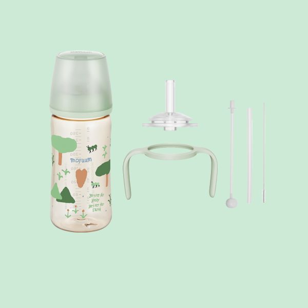 Gen3 ขวดนมเด็ก Premium PPSU โมยูม ALL IN ONE ขนาด 270ML + มือจับ (ลาย Better Green) พร้อมจุก Stage 2 สำหรับ 3-6 เดือน