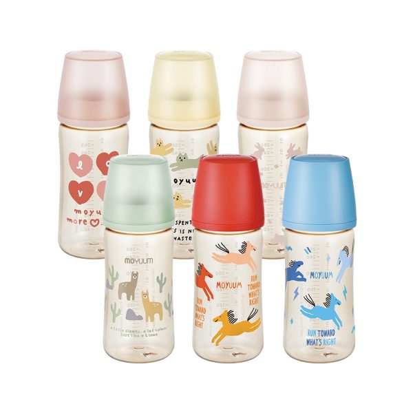 ขวดนมเด็ก Gen 3 PPSU โมยูม ALL IN ONE ขนาด 270ML (คละลาย) 1 เซ็ต 6ลาย 6ขวด พร้อมจุก stage 2 สำหรับ 3-6 เดือน